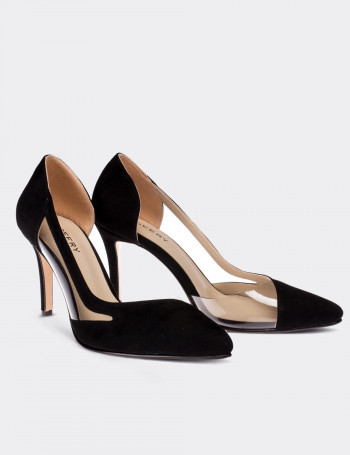 Siyah Süet Kadın Stiletto - 02053ZSYHM01