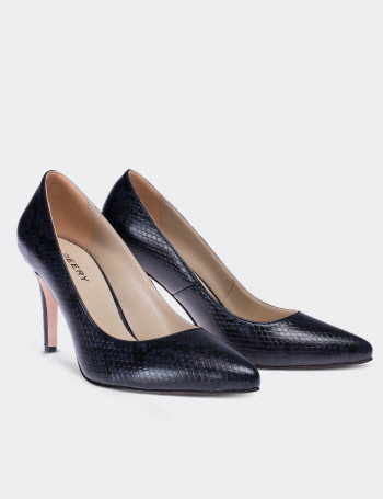 Lacivert Piton Stiletto - 02029ZLCVM04