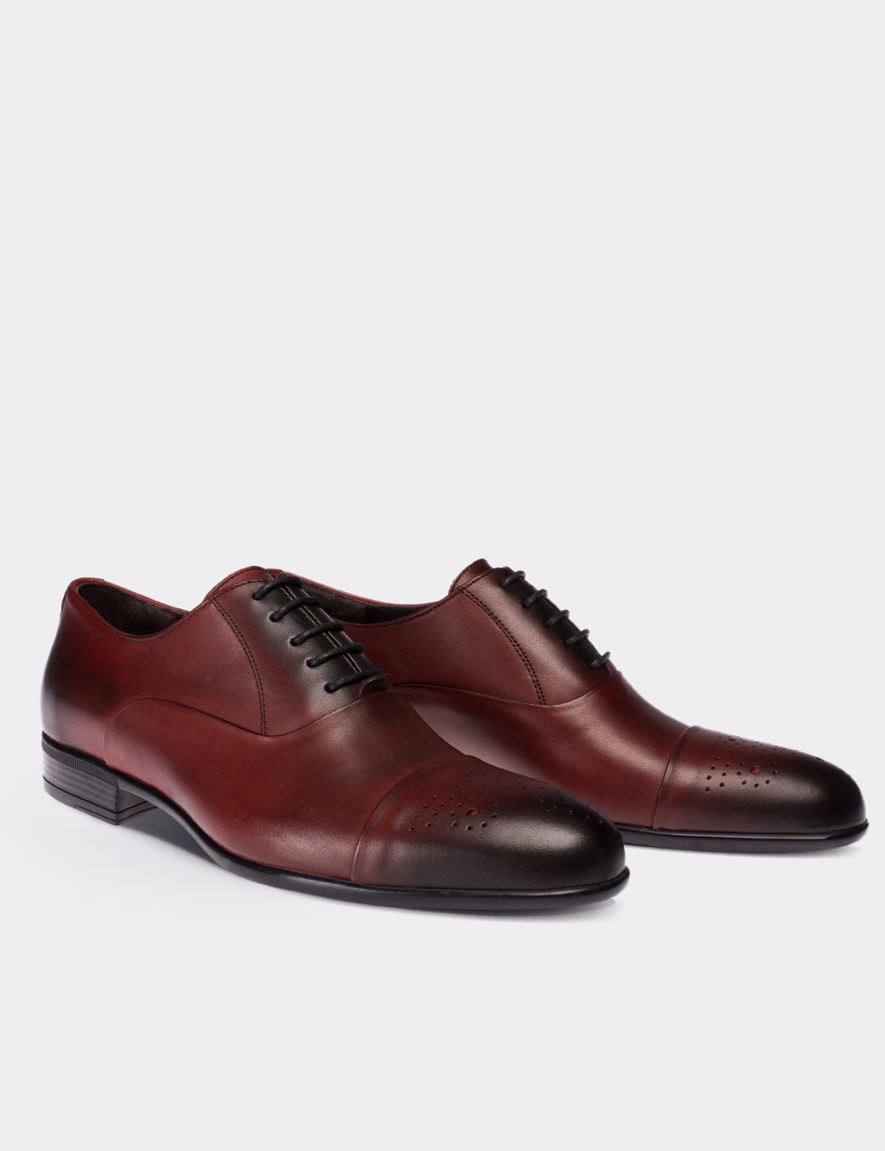 Hakiki Deri Bordo Klasik Erkek Ayakkabı - 01653MBRDC01