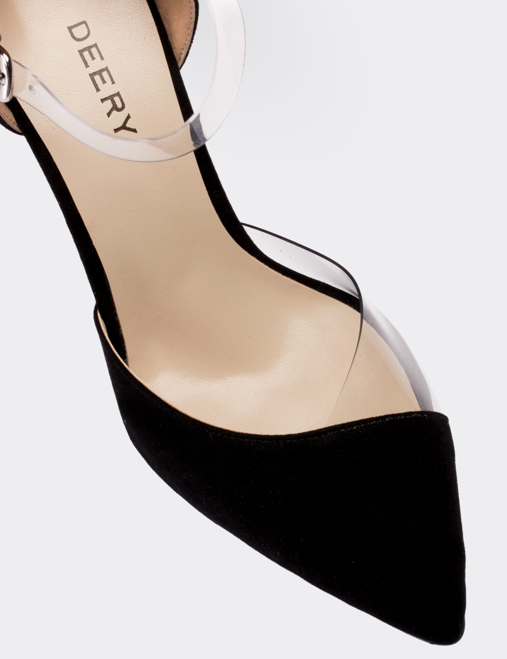 Siyah Süet Topuklu Kadın Ayakkabı - 02054ZSYHM01