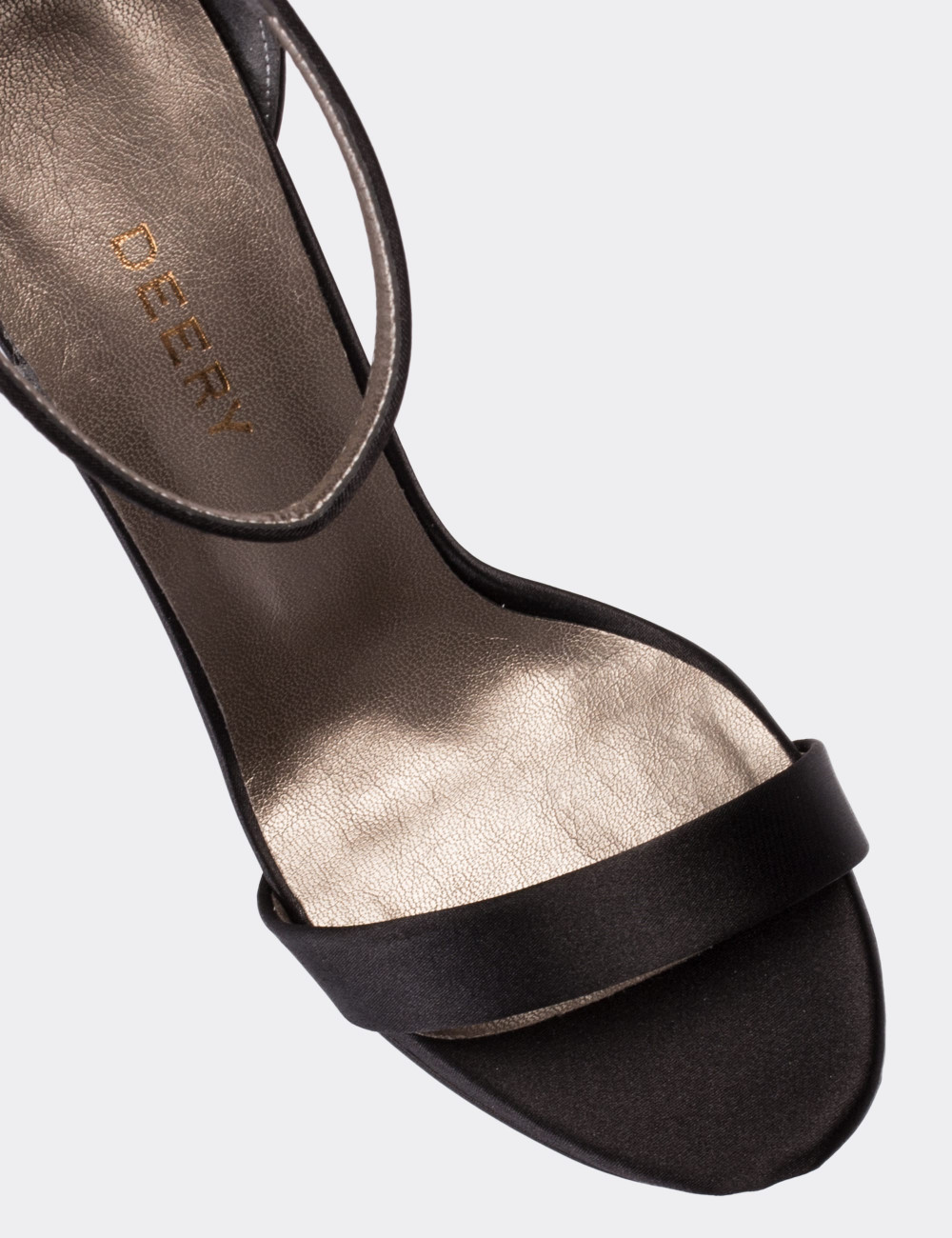 Siyah Saten Topuklu Kadın Ayakkabı - C0855ZSYHM01