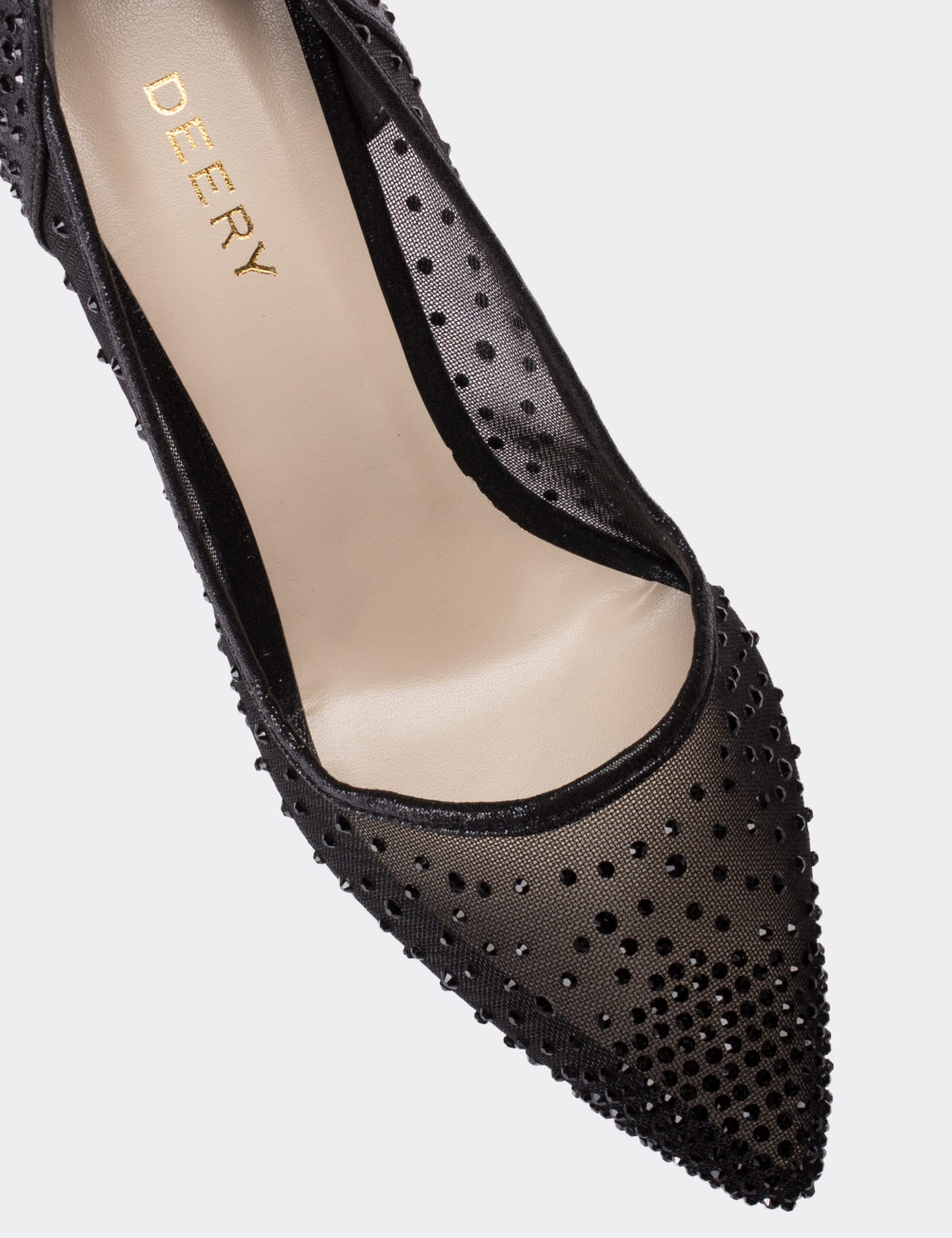 Siyah Transparan Topuklu Kadın Ayakkabı - C0734ZSYHM01