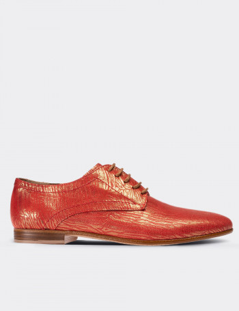 Hakiki Nubuk Kırmızı Günlük Kadın Ayakkabı - 01430ZKRMC01
