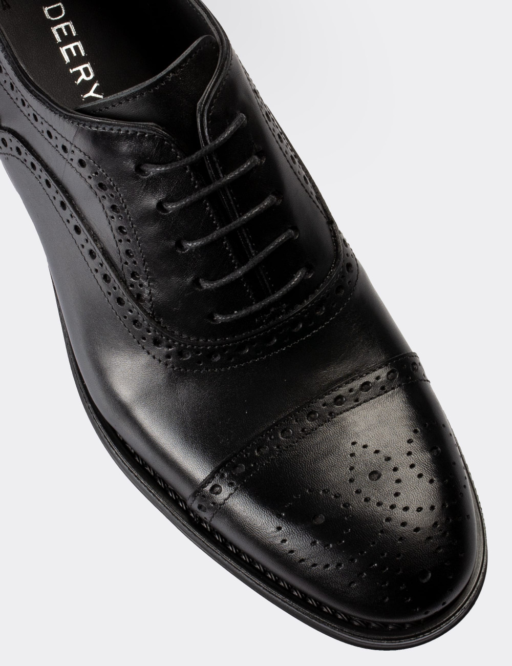 Hakiki Deri Siyah Klasik Erkek Ayakkabı - 01813MSYHC01