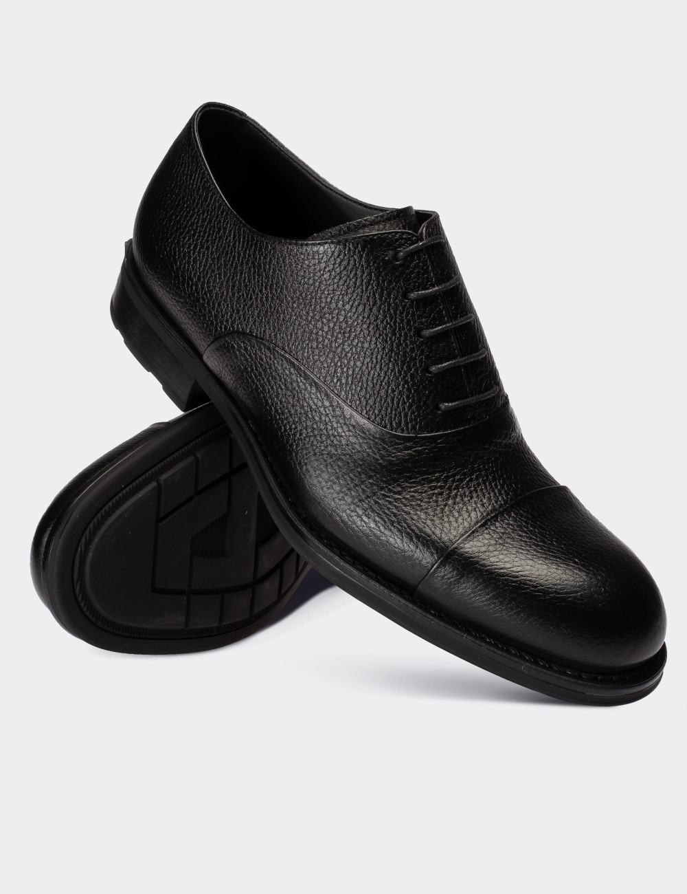 Hakiki Deri Siyah Klasik Erkek Ayakkabı - 01026MSYHC06