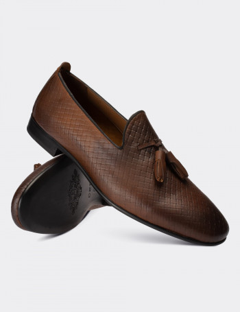 Hakiki Deri Kahverengi Erkek Loafer - 01702MKHVC05