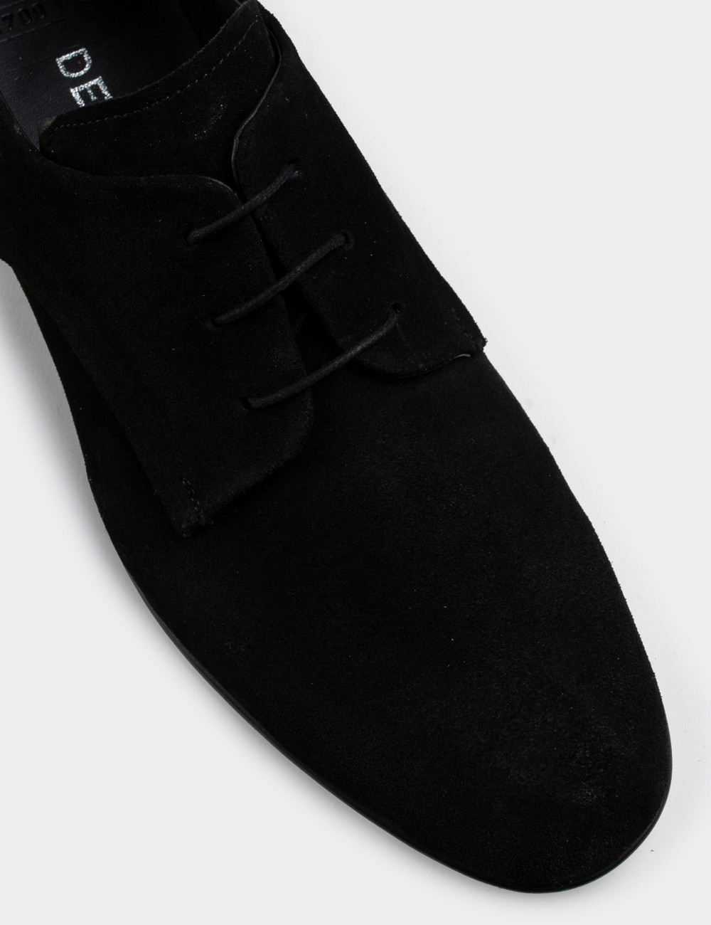 Hakiki Süet Siyah Klasik Erkek Ayakkabı - 01709MSYHC02