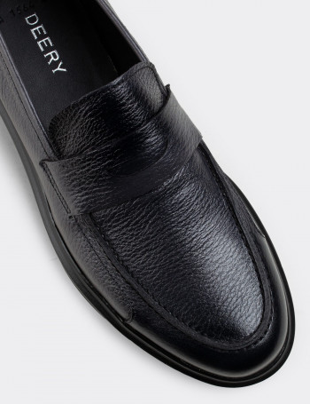 Hakiki Deri Gri Comfort Erkek Loafer - 01564MGRIP04