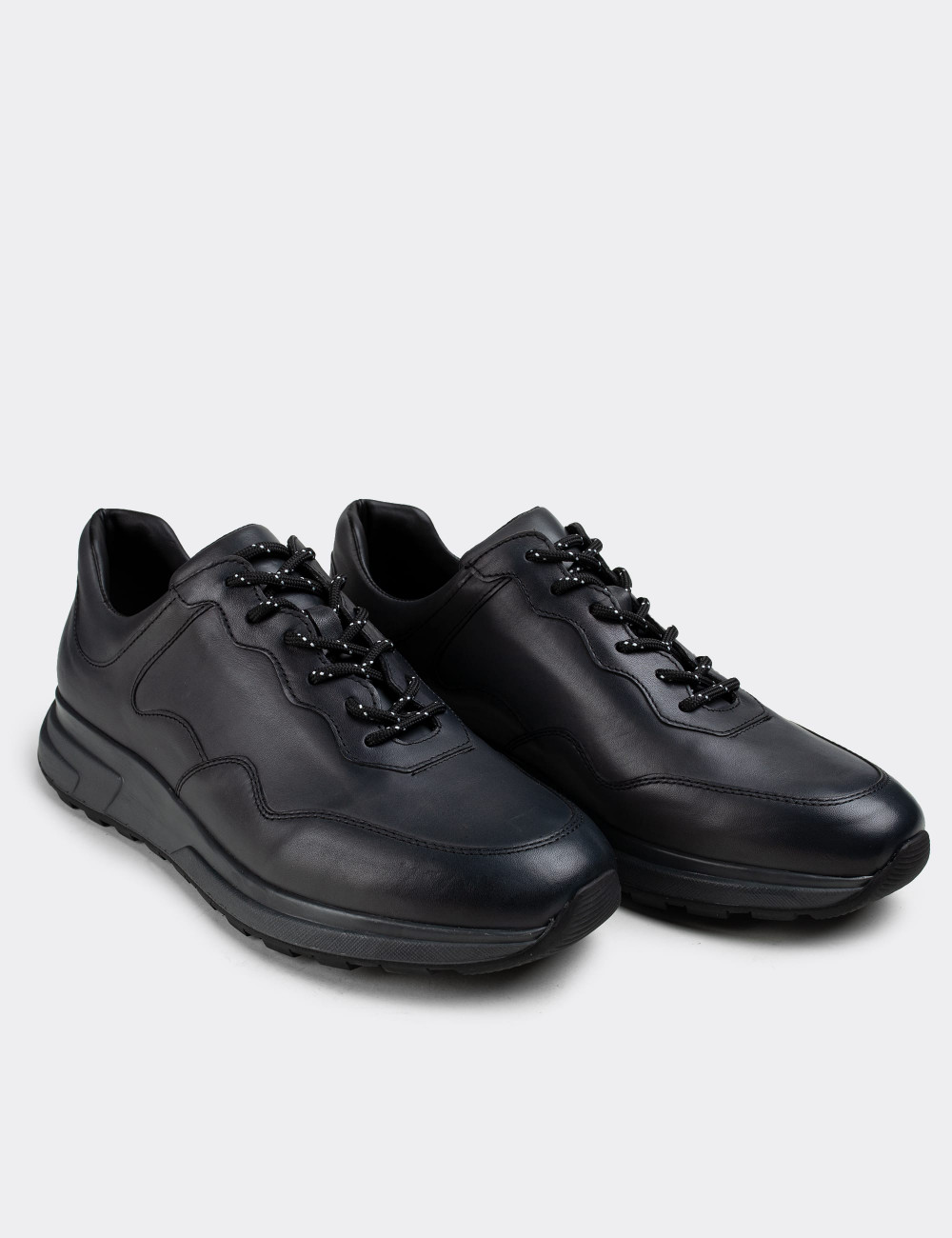 Hakiki Deri Gri Sneaker Erkek Ayakkabı - 01725MGRIP01