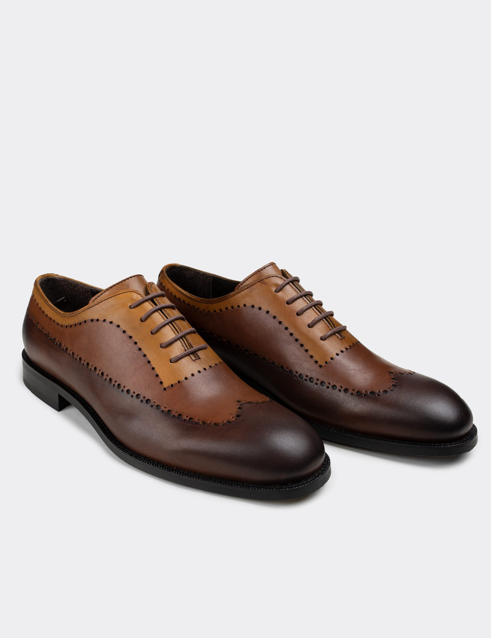 Hakiki Deri Kahverengi Klasik Erkek Ayakkabı - 01615MKHVN01