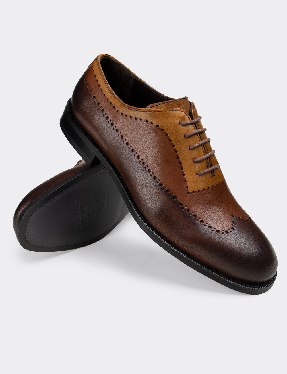 Hakiki Deri Kahverengi Klasik Erkek Ayakkabı - 01615MKHVN01
