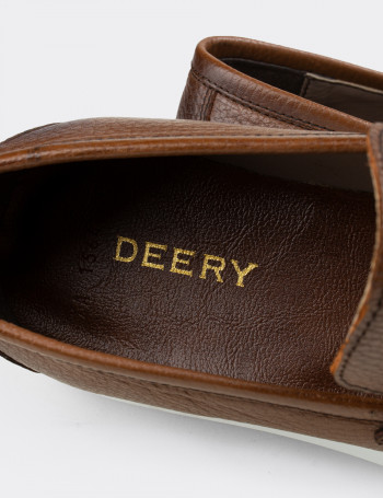 Hakiki Deri Taba Rengi Comfort Erkek Loafer - 01564MTBAP03