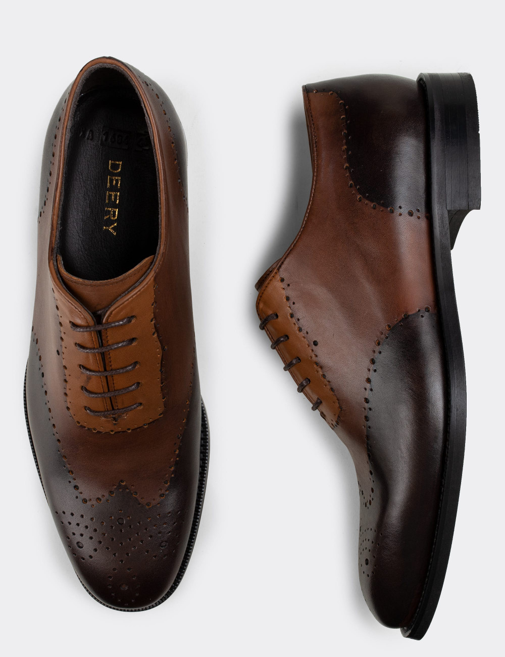 Hakiki Deri Kahverengi Klasik Erkek Ayakkabı - 01684MKHVM01
