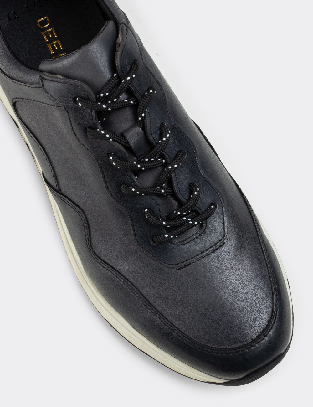 Hakiki Deri Gri Sneaker Erkek Ayakkabı - 01725MGRIP02