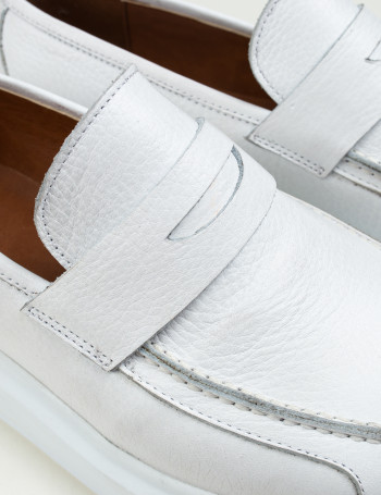 Hakiki Deri Beyaz Comfort Erkek Loafer - 01564MBYZP01
