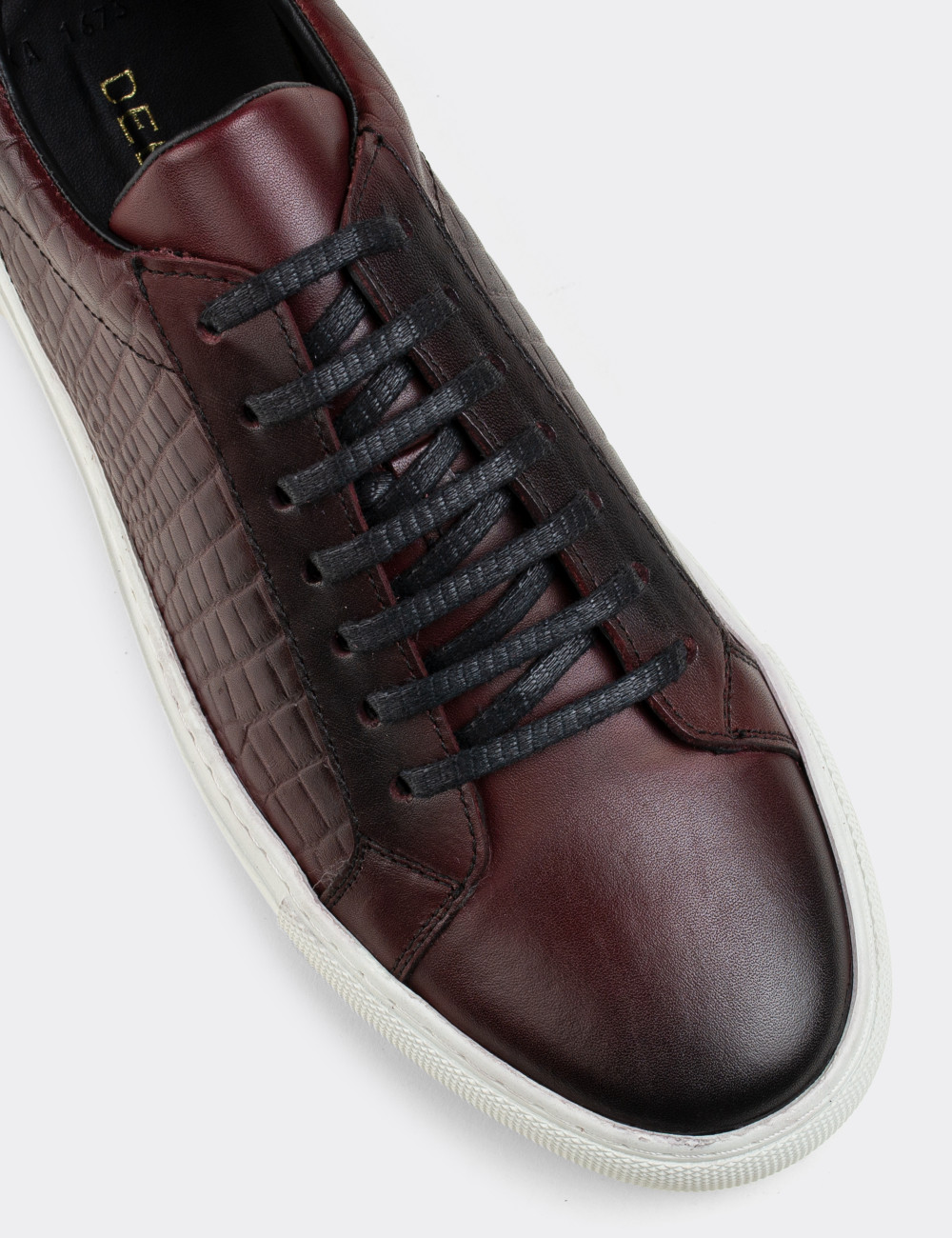 Hakiki Deri Bordo Sneaker Erkek Ayakkabı - 01681MBRDC01
