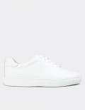 Hakiki Deri Beyaz Sneaker Erkek Ayakkabı
