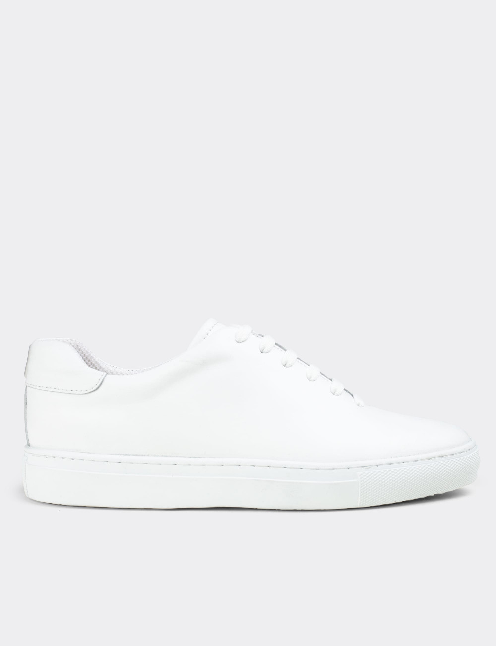 Hakiki Deri Beyaz Sneaker Erkek Ayakkabı - 01823MBYZC01
