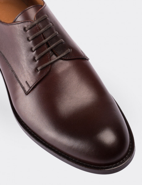 Hakiki Deri Özel Üretim Bordo Finisajlı Klasik Ayakkabı