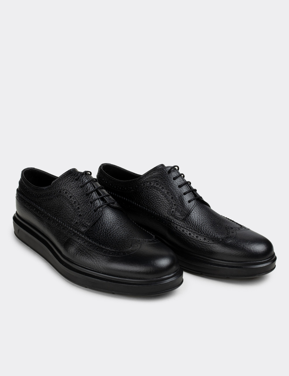 Hakiki Deri Siyah Comfort Günlük Erkek Ayakkabı - 01293MSYHP09