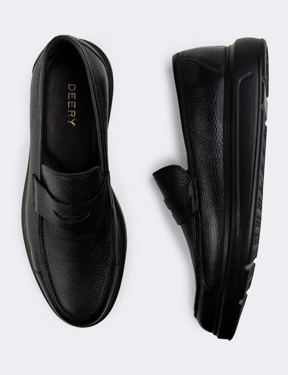 Hakiki Deri Siyah Comfort Loafer Erkek Ayakkabı - 01564MSYHP05
