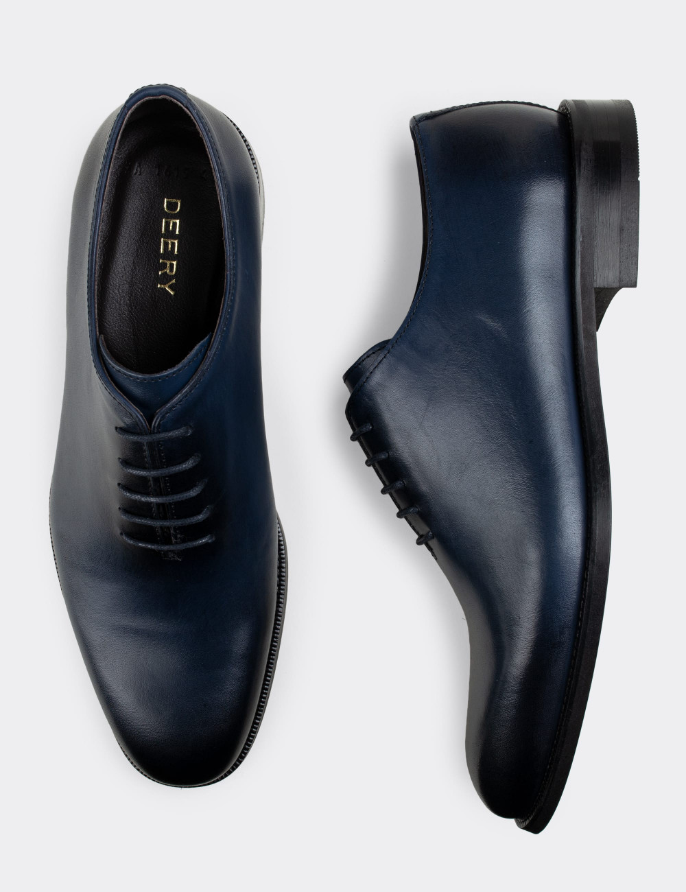 Hakiki Deri Mavi Klasik Erkek Ayakkabı - 01830MMVIN02
