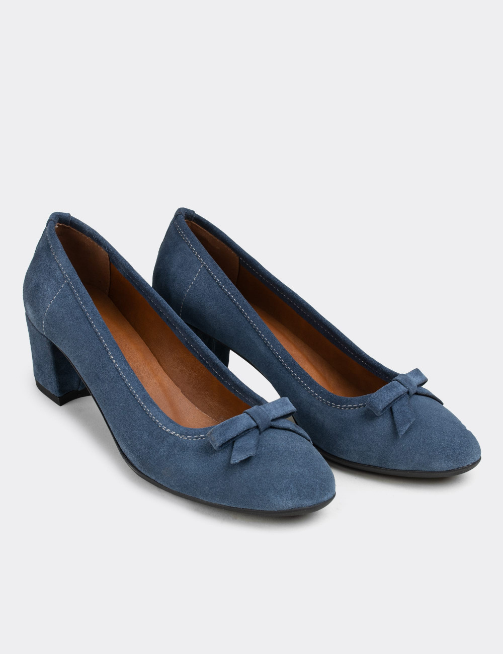 Hakiki Süet Mavi Günlük Kadın Ayakkabı - E1471ZMVIC01