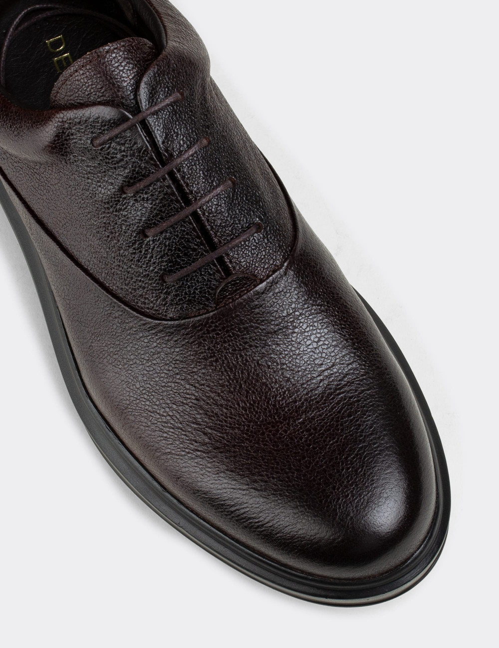 Hakiki Deri Kahverengi Vintage Günlük Erkek Ayakkabı - 01652MKHVP09