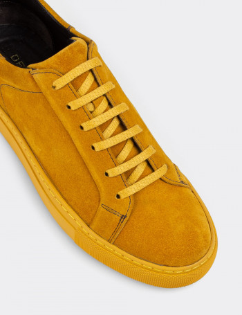 Hakiki Süet Sarı Sneaker Erkek Ayakkabı