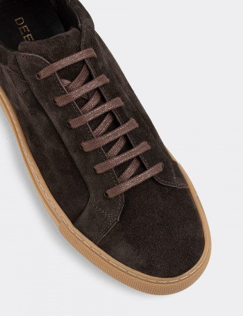 Hakiki Süet Kahverengi Sneaker Erkek Ayakkabı