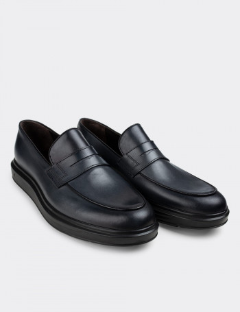 Hakiki Deri Gri Comfort Erkek Loafer - 01839MGRIP01