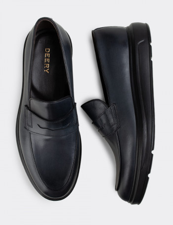 Hakiki Deri Gri Comfort Erkek Loafer - 01839MGRIP01
