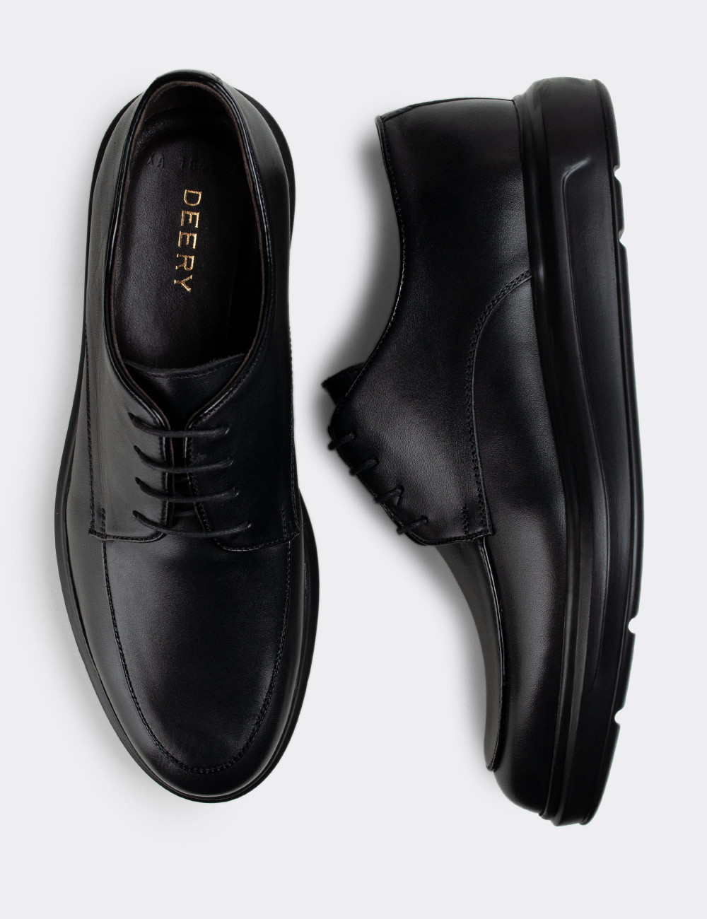 Hakiki Deri Siyah Comfort Günlük Erkek Ayakkabı - 01841MSYHP01
