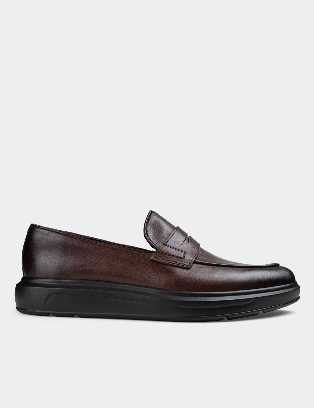Hakiki Deri Kahverengi Loafer Erkek Ayakkabı - 01839MKHVP01