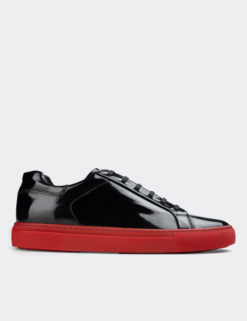 Hakiki Deri Siyah Sneaker Erkek Ayakkabı - 01829MSYHC04