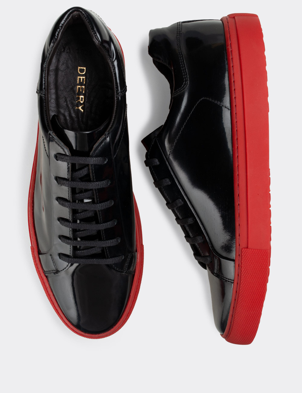 Hakiki Deri Siyah Sneaker Erkek Ayakkabı - 01829MSYHC04