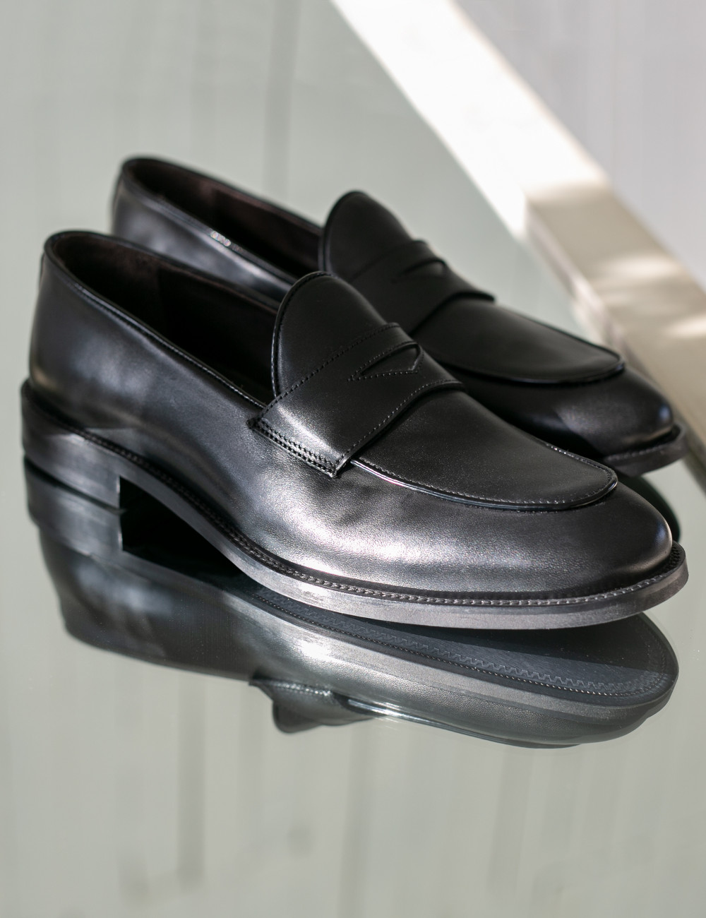 Hakiki Deri Siyah Klasik Erkek Loafer - 01845MSYHN01