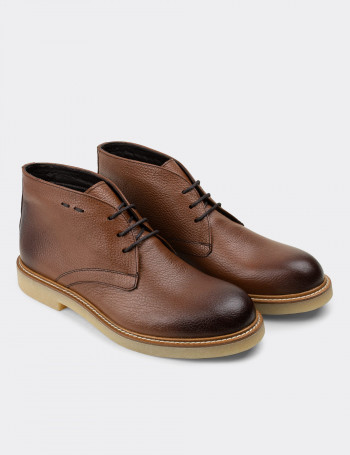 Hakiki Deri Taba Rengi Erkek Bot - 01295MTBAC08