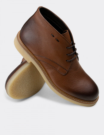 Hakiki Deri Taba Rengi Erkek Bot - 01295MTBAC08