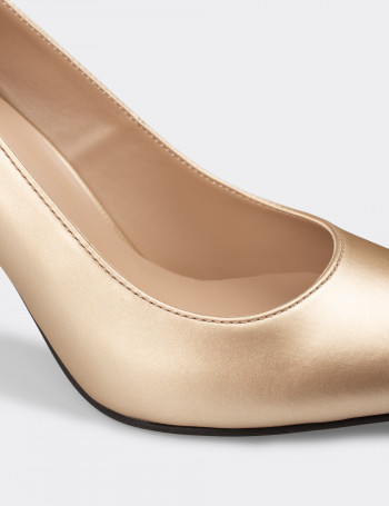 Altın Rengi Kadın Stiletto - 02029ZALTM02