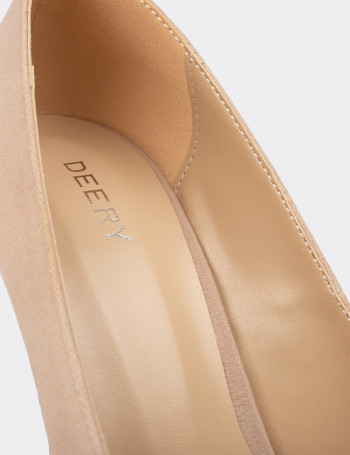 Bej Rengi Süet Kadın Stiletto - 02029ZBEJM06