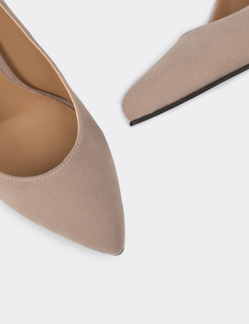 Vizon Rengi Süet Kadın Stiletto - 02029ZVZNM03