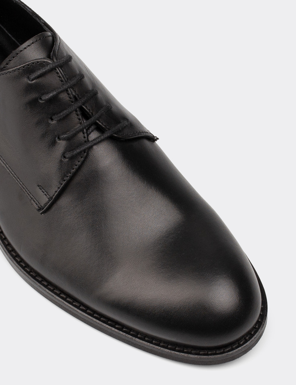 Hakiki Deri Özel Üretim Siyah Klasik Ayakkabı - 64910MSYHN01