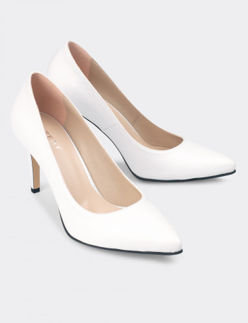 Beyaz Kadın Stiletto - 02029ZBYZM01