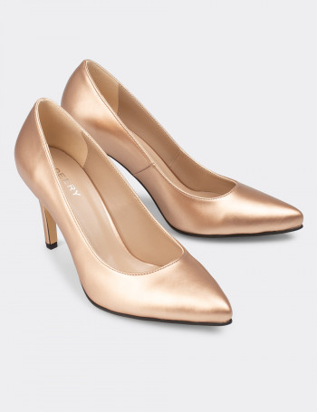 Altın Rengi Kadın Stiletto - 02029ZALTM01