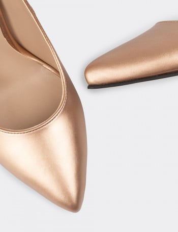Altın Rengi Kadın Stiletto - 02029ZALTM01