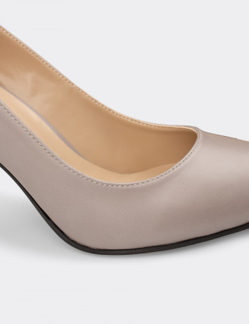 Gri Topuklu Stiletto - 02029ZGRIM03