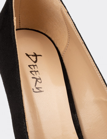 Siyah Süet Kadın Stiletto - 02029ZSYHM02