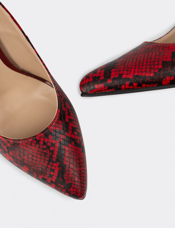 Kırmızı Piton Kadın Stiletto - 02029ZKRMM05