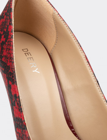 Kırmızı Piton Kadın Stiletto - 02029ZKRMM05